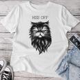 Fiss Off Lustiges Süßes Katzen-Wortspiel Punny Meow Cat Lover Papa Mama T-shirt Frauen Lustige Geschenke