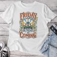 Friday Is Good Cause Sunday Is Coming Jesus Christian Easter Women T-shirt Funny Gifts