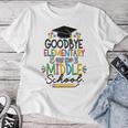 Goodbye Elementary Next Stop Middle School Groovy Graduation Women T-shirt Unique Gifts