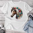 Horse Riding Equestrian Horse Portrait Western Horseback Women T-shirt Unique Gifts