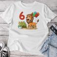 Kinder 6 Geburtstag Löwe Sechs Jahre Geschenk Für Jungen Und Mädchen T-shirt Frauen Lustige Geschenke