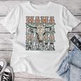 Mama Western Country Cow Skull Cowhide Mom Hippies Mama Women T-shirt Funny Gifts