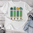 One Lucky Teacher Retro Pencils St Patrick's Day Shamrocks Women T-shirt Funny Gifts