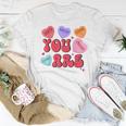 Retro Candy Heart Teacher Valentine's Day You Enough Women T-shirt Funny Gifts