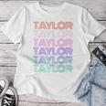 Retro Taylor Girl Boy First Name Pink Groovy Birthday Party Women T-shirt Funny Gifts