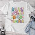 Retro Teacher Of Sweet Bunny Apparel Cute Teacher Easter Day Women T-shirt Unique Gifts