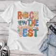 Rock The Test Testing Day Retro Groovy Teacher Student Women T-shirt Unique Gifts