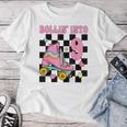 Rolling Into 9 Years Old Roller Skating Girl 9Th Birthday Women T-shirt Personalized Gifts