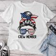 Shit Show Crew Member Amerian Flag Headband Messy Bun Women T-shirt Personalized Gifts