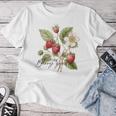 Summer Flower Strawberries Nature Lover Floral Wildflower Women T-shirt Funny Gifts