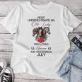 Never Underestimate An Old Lady Who Loves Horses July Women T-shirt Unique Gifts