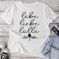 Women's Women's Lebe Liebe Lalle Trinking Slogan Wine S T-shirt Frauen Lustige Geschenke