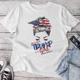 Yes I'm A Trump Girl Deal With It Messy Hair Bun Trump Women T-shirt Personalized Gifts