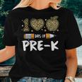 100 Days Of Pre K Teacher Student Leopard Happy 100Th Day Women T-shirt Gifts for Her