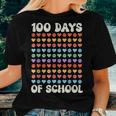 100Th Day 100 Days Of School Retro Groovy Hearts 100Th Women T-shirt Gifts for Her