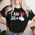 I Am 34 1 Middle Finger & Lips 35Th Birthday Girls Women T-shirt Gifts for Her