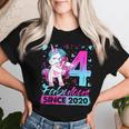 4 Years Old Flossing Unicorn 4Th Birthday Girl Party Women T-shirt Gifts for Her