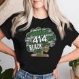 414 Milwaukee Area Code African American Woman Afro Women T-shirt Gifts for Her