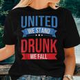 4Th July United We Stand Drunk We Fall Beer & Bbq Women T-shirt Gifts for Her