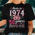 50 Year Old Made In 1974 Floral Flower 50Th Birthday Womens Women T-shirt Gifts for Her