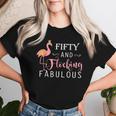 50Th Birthday Flamingo Fifty Flocking Fabulous Women T-shirt Gifts for Her
