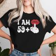 I Am 59 1 Middle Finger & Lips 60Th Birthday Girls Women T-shirt Gifts for Her