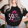 I Am 59 Plus 1 Middle Finger Pink Crown 60Th Birthday Women T-shirt Gifts for Her