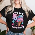 5Th Birthday Girl 5 Years Ice Cream Number 5 Women T-shirt Gifts for Her