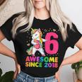 6 Years Old Unicorn Flossing 6Th Birthday Girl Unicorn Party Women T-shirt Gifts for Her