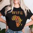 Afro Black Wife African Ghana Kente Cloth Couple Matching Women T-shirt Gifts for Her