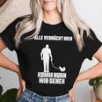 Alleerrückt Hier Komm Chicken Wir Gehen Bauer Landwirt Hühner German T-shirt Frauen Geschenke für Sie