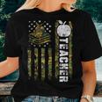 American Flag Camouflage Teacher Patriotic 4Th Of July Women T-shirt Gifts for Her