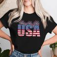 American Patriotic Usa Flag Usa Freedom Women T-shirt Gifts for Her