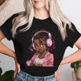 Anime And Music Black Girl Anime Merch Afro African American Women T-shirt Gifts for Her