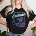Arizona Az Pride Cactus Desert State Map Women T-shirt Gifts for Her