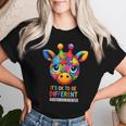 Autism Awareness Giraffe It's Ok To Be Different Women T-shirt Gifts for Her