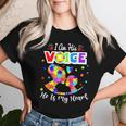 Autism Mom Im His Voice He Is My Heart Autism Awareness Women T-shirt Gifts for Her