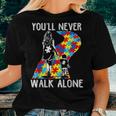 Autism Mom You Will Never Walk-Alone Support Autism Son Women T-shirt Gifts for Her