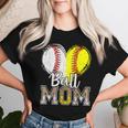 Ball Mom Heart Baseball Softball Mama 2024 Women T-shirt Gifts for Her