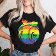 Baseball Gay Pride Lgbt Rainbow Flag Lgbtq Sports Lover Women T-shirt Gifts for Her