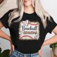 Baseball Grandma Leopard Print Baseball Sports Player Women T-shirt Gifts for Her