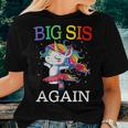Big Sister Again Unicorn Sibling Older Daughter Unicorn Women T-shirt Gifts for Her