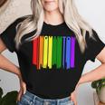 Binghamton New York Lgbtq Gay Pride Rainbow Skyline Women T-shirt Gifts for Her