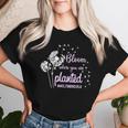 Bloom Where You Are Planted Dandelion Purple Up Military Kid Women T-shirt Gifts for Her
