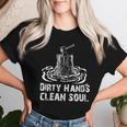 Blue Collar Mechanic Dirty Hands Quote Women T-shirt Gifts for Her