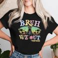 Bruh We Out Teachers Groovy Retro Happy Last Day Of School Women T-shirt Gifts for Her