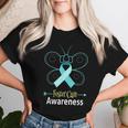 Butterfly Adoption Foster Care Ribbon Foster Care Awareness Women T-shirt Gifts for Her