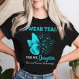 Butterfly For My Daughter Support Cervical Cancer Awareness Women T-shirt Gifts for Her