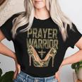 Camo Heels Prayer Warrior Faith-Inspired Christian Women T-shirt Gifts for Her