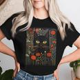 Cat Lover Cat Art Cat With Flowers Floral Cat Women T-shirt Gifts for Her